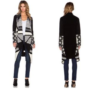 Vince Graphic Texture Cardigan Black White Grey